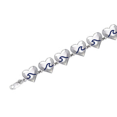 Wave In Heart Link Bracelet TBL016 - Bracelets
