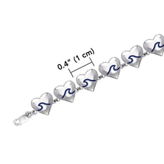 Wave In Heart Link Bracelet TBL016 - Bracelets