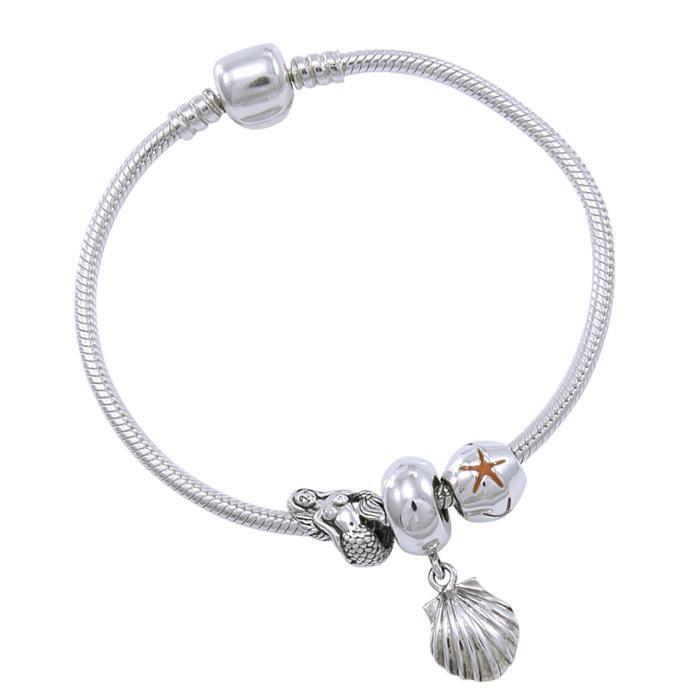 Shell Sterling Silver Bead Bracelet TBL346 - Bracelets