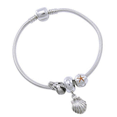 Shell Sterling Silver Bead Bracelet TBL346 - Bracelets