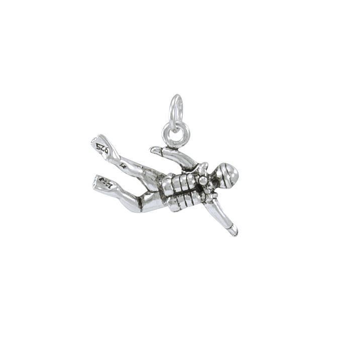 Scuba Diver Sterling Silver Charm TC607 - Charms