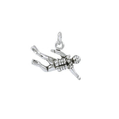 Scuba Diver Sterling Silver Charm TC607 - Charms
