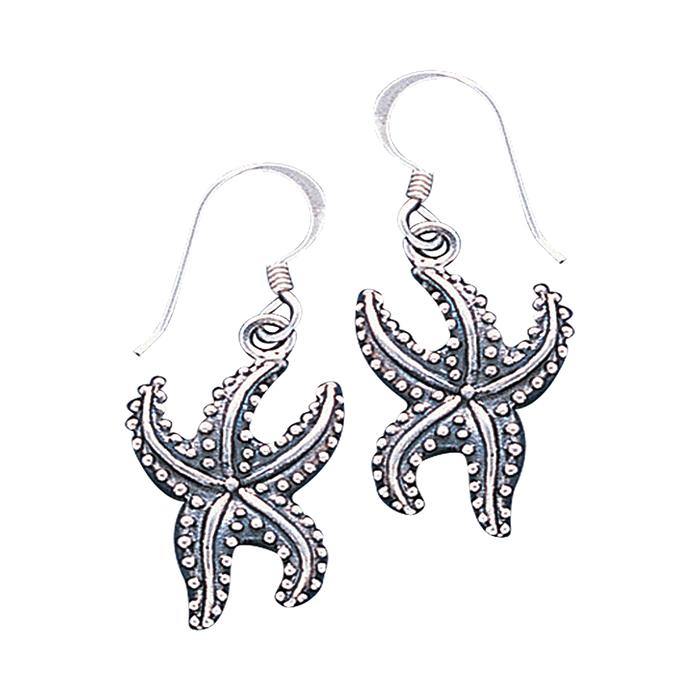 Starfish Sterling Silver Hook Earring TE1075 - Earrings