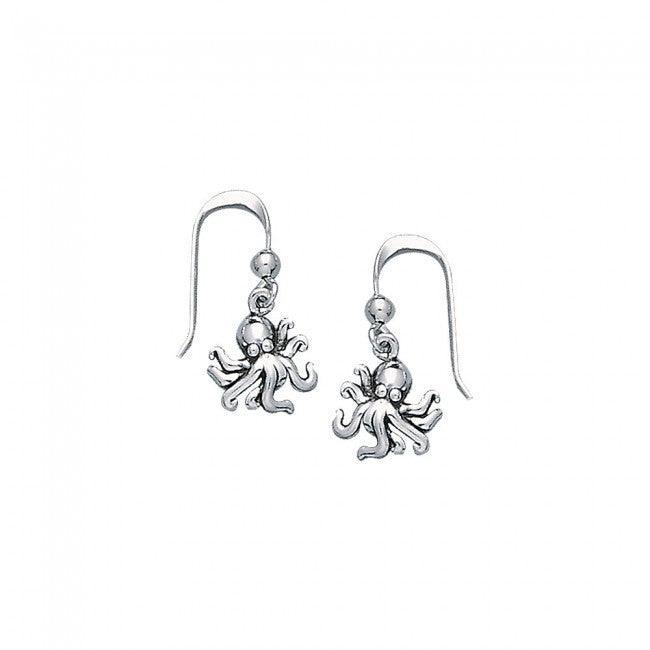 Octopus Sterling Silver Hook Earring TE2044 - Earrings