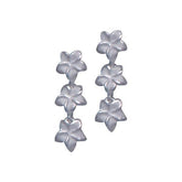 Plumeria - Hawaii National Flower Silver Post Earrings - DiveSilver Jewelry