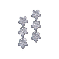 Plumeria - Hawaii National Flower Silver Post Earrings - DiveSilver Jewelry