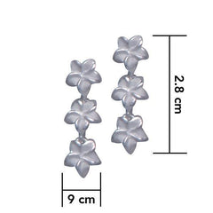 Plumeria - Hawaii National Flower Silver Post Earrings - DiveSilver Jewelry