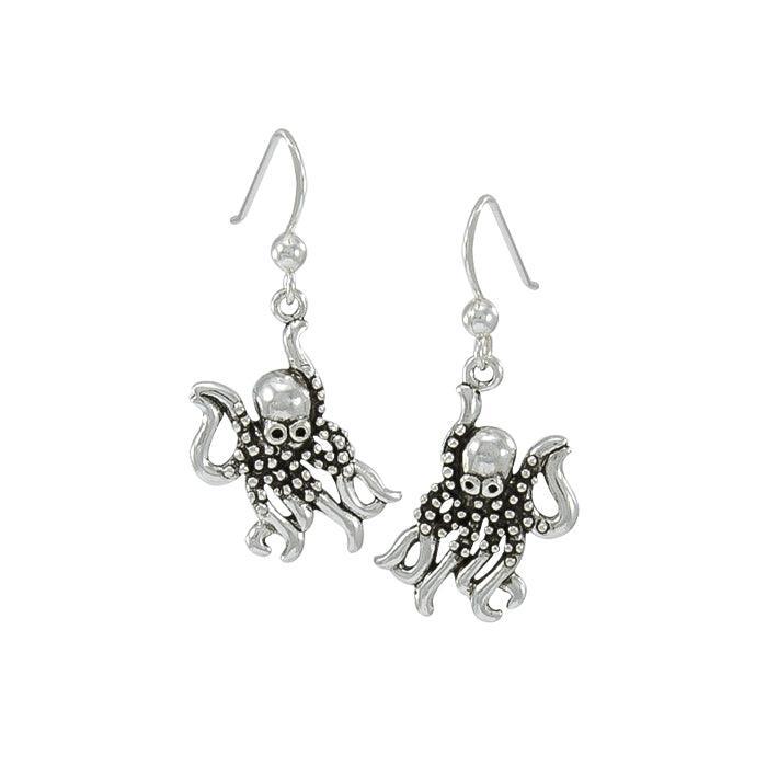 Octopus Sterling Silver Hook Earring TE2338 - Earrings