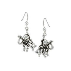 Octopus Sterling Silver Hook Earring TE2338 - Earrings