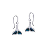 Inlaid Whale Tail Silver Earrings TE2501 - DiveSilver Jewelry