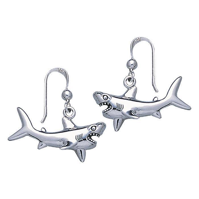 Great White Shark Sterling Silver Hook Earring TE2549 - DiveSilver Jewelry