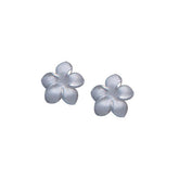Plumeria - Hawaii National Flower Silver Post Earrings - DiveSilver Jewelry