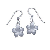 Plumeria - Hawaii National Flower Silver Small Earrings - DiveSilver Jewelry