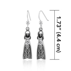 Sport Diver Swim Fin Sterling Silver Earring TE2576 - Earrings