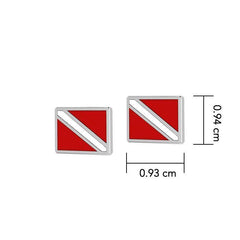 Dive Flag Sterling Silver Post Earring TE2622 - DiveSilver Jewelry