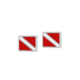 Dive Flag Sterling Silver Post Earring TE2622 - Earrings