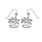 Coconut Tree Silver Earrings TE2625 - DiveSilver Jewelry