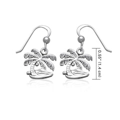 Coconut Tree Silver Earrings TE2625 - DiveSilver Jewelry