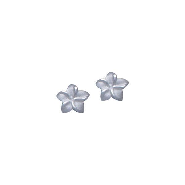 Plumeria - Hawaii National Flower Silver Small Post Earrings - DiveSilver Jewelry