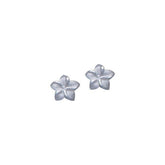 Plumeria - Hawaii National Flower Silver Small Post Earrings - DiveSilver Jewelry