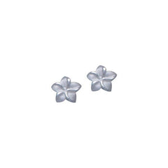Plumeria - Hawaii National Flower Silver Small Post Earrings - DiveSilver Jewelry