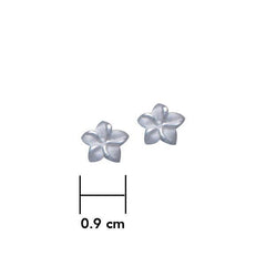 Plumeria - Hawaii National Flower Silver Small Post Earrings - DiveSilver Jewelry