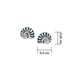 Nautilus Shell Sterling Silver Post Earring TE2792 - DiveSilver Jewelry