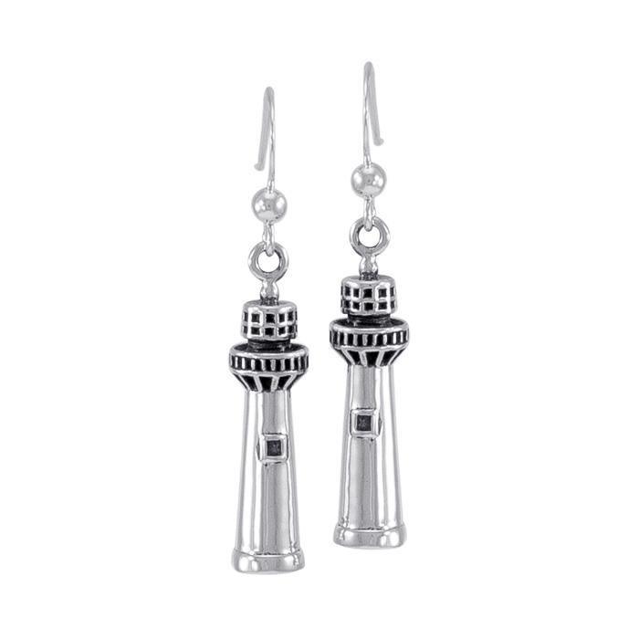 Fenwick Island Lighthouse T Sterling Silver Hook Earring TE2821 - Earrings