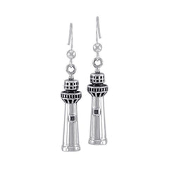 Fenwick Island Lighthouse T Sterling Silver Hook Earring TE2821 - Earrings
