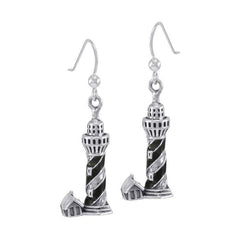 Nordic Sea Lighthouse T Sterling Silver Hook Earring TE2824 - Earrings