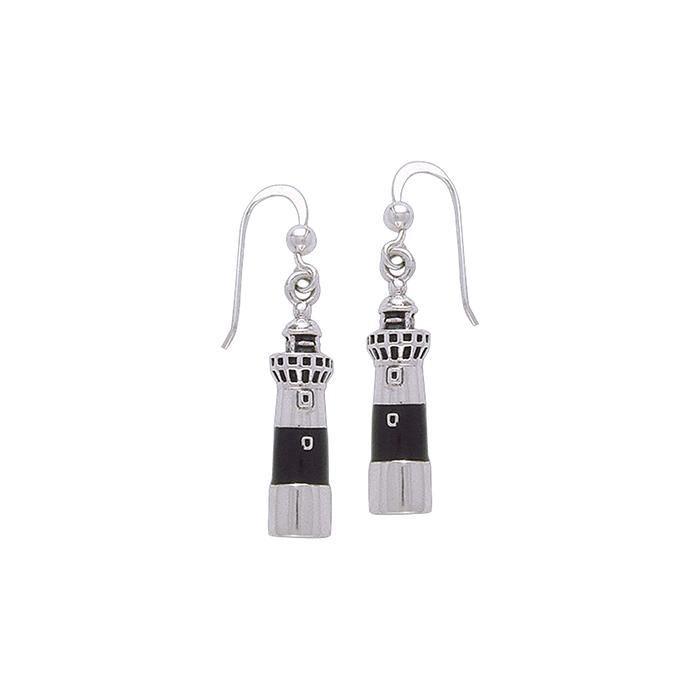 Atlantic City Lighthouse T Sterling Silver Hook Earring TE2829 - Earrings