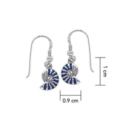 Nautilus Shell Sterling Silver Hook Earring TE2847 - DiveSilver Jewelry