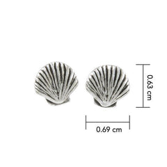 Seashell Sterling Silver Post Earring TE429 - DiveSilver Jewelry