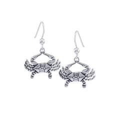 Blue Crab Hook Earrings TE490 - DiveSilver Jewelry