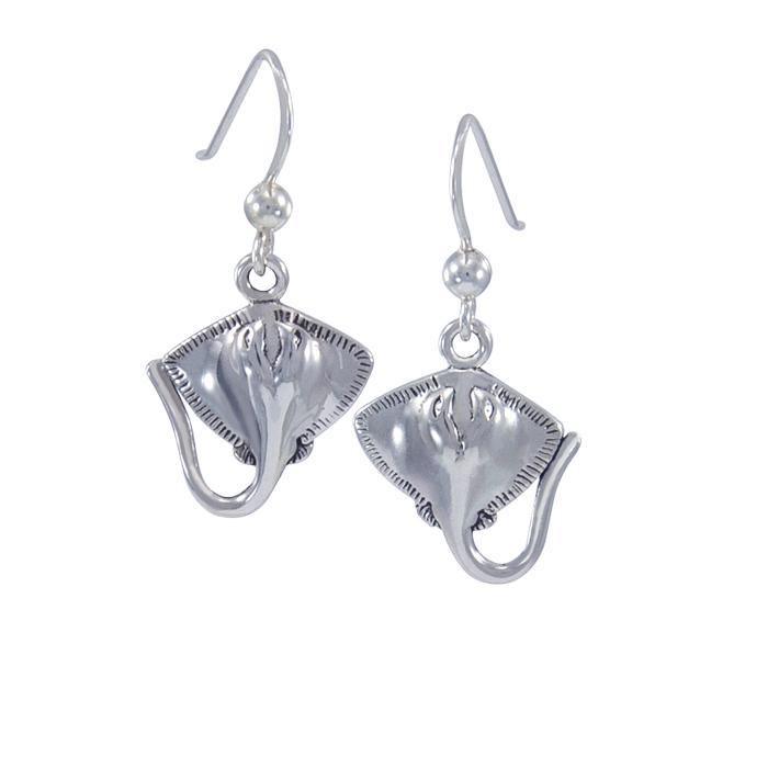 Stingray Sterling Silver Hook Earring TER016 - Earrings