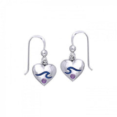 Wave On Heart Hook Earrings TER021 - Earrings