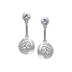 North Shore Surf Double wave Wave Post Earrings TER026 - Earrings