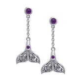 Celtic Whale Tail Sterling Silver Post Earring TER027 - Earrings