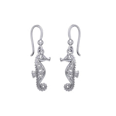 Celtic Seahorse Sterling Silver Hook Earring TER033 - DiveSilver Jewelry
