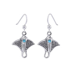 Celtic Manta Ray Sterling Silver Hook Earring TER037