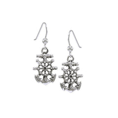 Anchor Ship Wheel Hook Earring TER1515 - Earrings