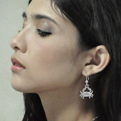 Blue Crab Silver Earrings TER1521 - DiveSilver Jewelry