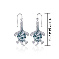 Aboriginal Turtle Silver Earrings - DiveSilver Jewelry