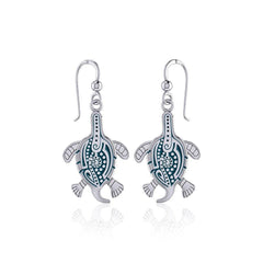 Aboriginal Turtle Silver Earrings - DiveSilver Jewelry