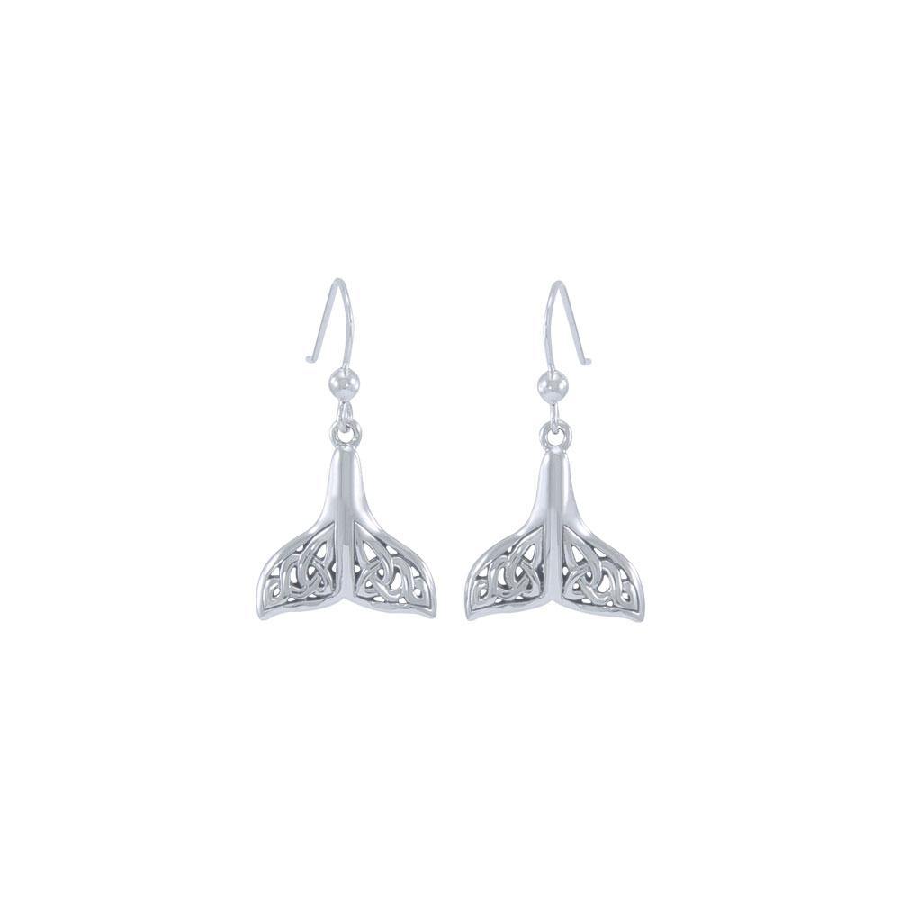 Celtic Whale Tail Sterling Silver Earrings TER1612 - Earrings