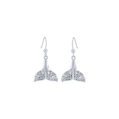 Celtic Whale Tail Sterling Silver Earrings TER1612 - Earrings