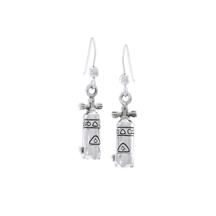 Dive Tank Sterling Silver Hook Earring TER1638 - Earrings
