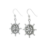 Celtic Ship Wheel Sterling Silver Hook Earring TER1639 - Earrings