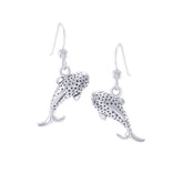 Small Whale Shark Sterling Silver Hook Earring TER1644 - DiveSilver Jewelry
