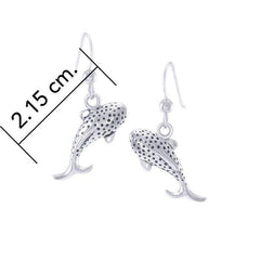 Small Whale Shark Sterling Silver Hook Earring TER1644 - DiveSilver Jewelry